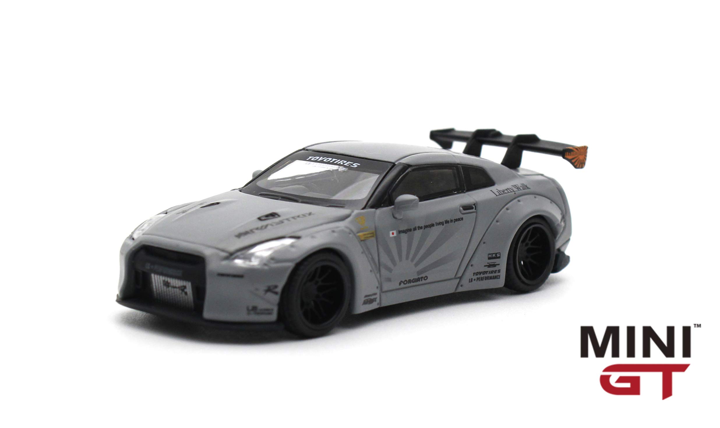 MiNiGT 3 LBWorks NISSAN GT-R R35 マットグレー MINI GT 3 LB WORKS Nissan GT-R (R35) Matte Grey Type 1, Rear